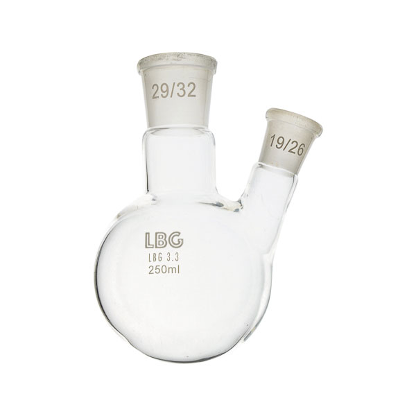 Flask, round bottom with two necks