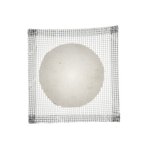 Ceramic plate, iron wire with clay center