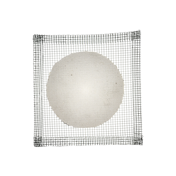 CERAMIC PLATE, IRON WIRE WITH CLAY CENTER