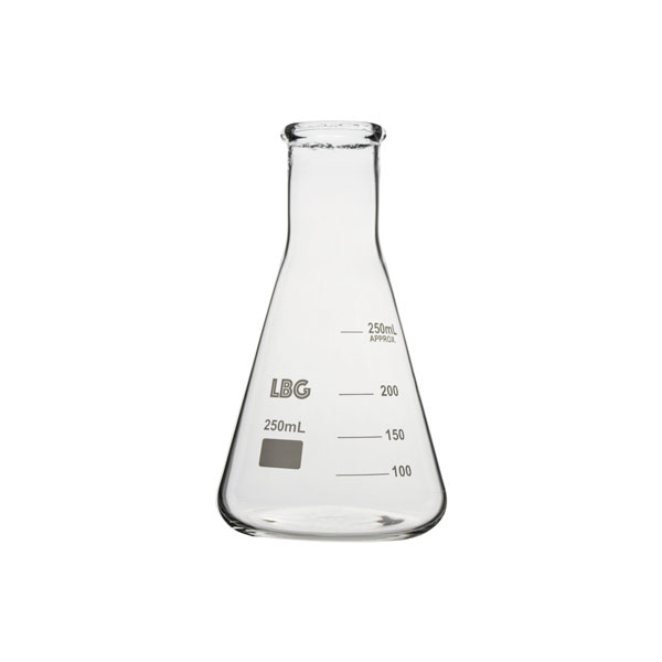 Erlenmeyer flask, narrow neck, LBG