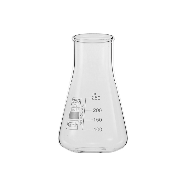 Erlenmeyer flask, wide neck, GLASSCO