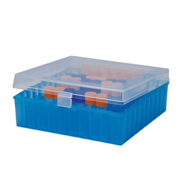 PP freezer box for cryotubes with snap-on lid