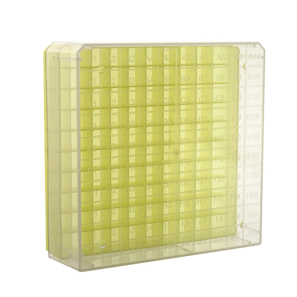 PP freezer box for cryotubes with numerical grid on lid