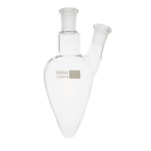 Flask, pear shape, standard ground mouth, with two necks