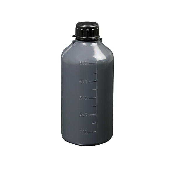 Narrow neck graduated bottle, cylindrical, LDPE, for photosensitive products