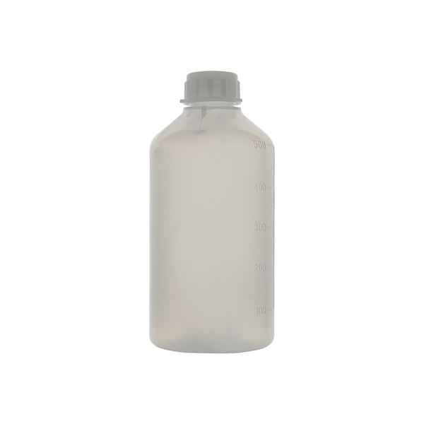Narrow neck graduated bottle, cylindrical, LDPE