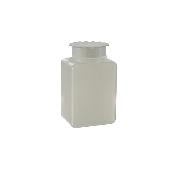 Wide mouth bottle graduated, rectangular, HDPE, with star cap