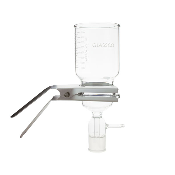 Glass filter holder for 90 mm disc filters