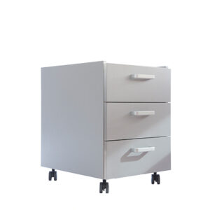 Auxiliar laboratory cabinet with wheels and drawers