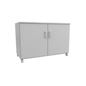 Auxiliar laboratory cabinet with wheels and two doors