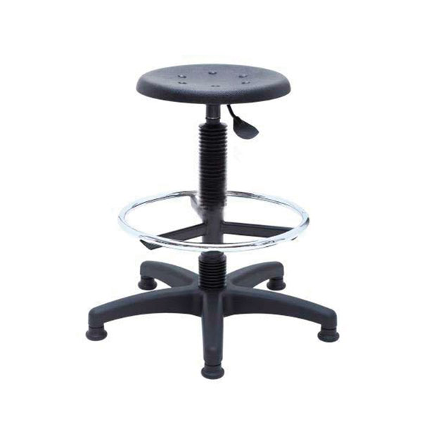 High laboratory stool with footrest