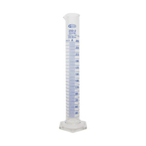 Measuring cylinder, hexagonal base, class A, GLASSCO