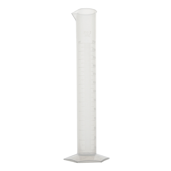 Measuring cylinder hexagonal base, polypropylene, class B
