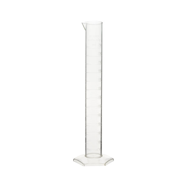 Measuring cylinder hexagonal base, PMP, class B