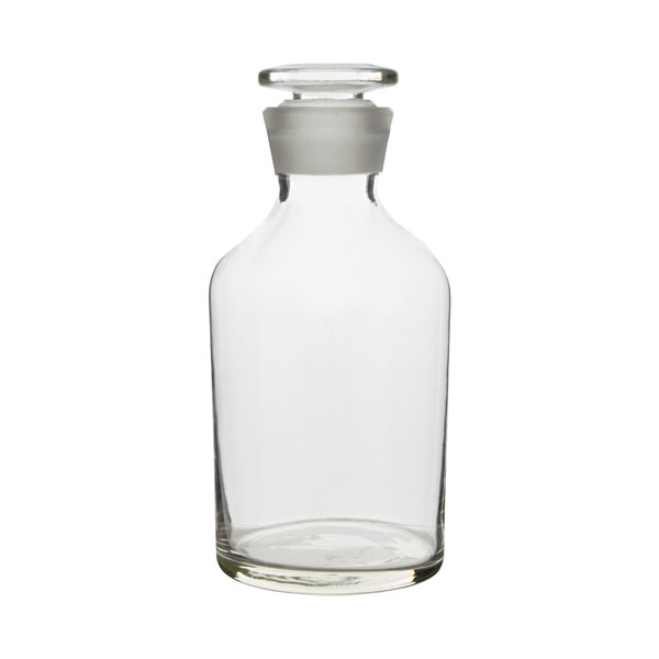 Reagent bottle clear, wide mouth, with glass stopper