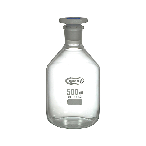 Reagent bottle clear, narrow mouth, with PP stopper