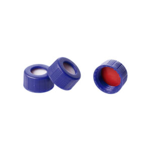 Screw cap for vials with attached silicone/PTFE septa