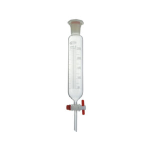 Dropping funnel, with PTFE stopcock and plastic stopper, cylindrical, GLASSCO