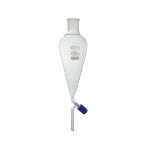 Separatory funnel, with screw type needle valve and plastic stopper, GLASSCO
