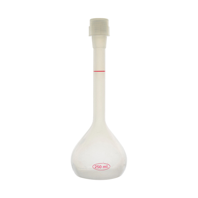 Volumetric flask, plastic, with screw stopper